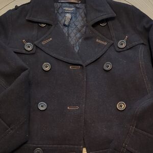 American Eagle Outfitters Black Peacoat